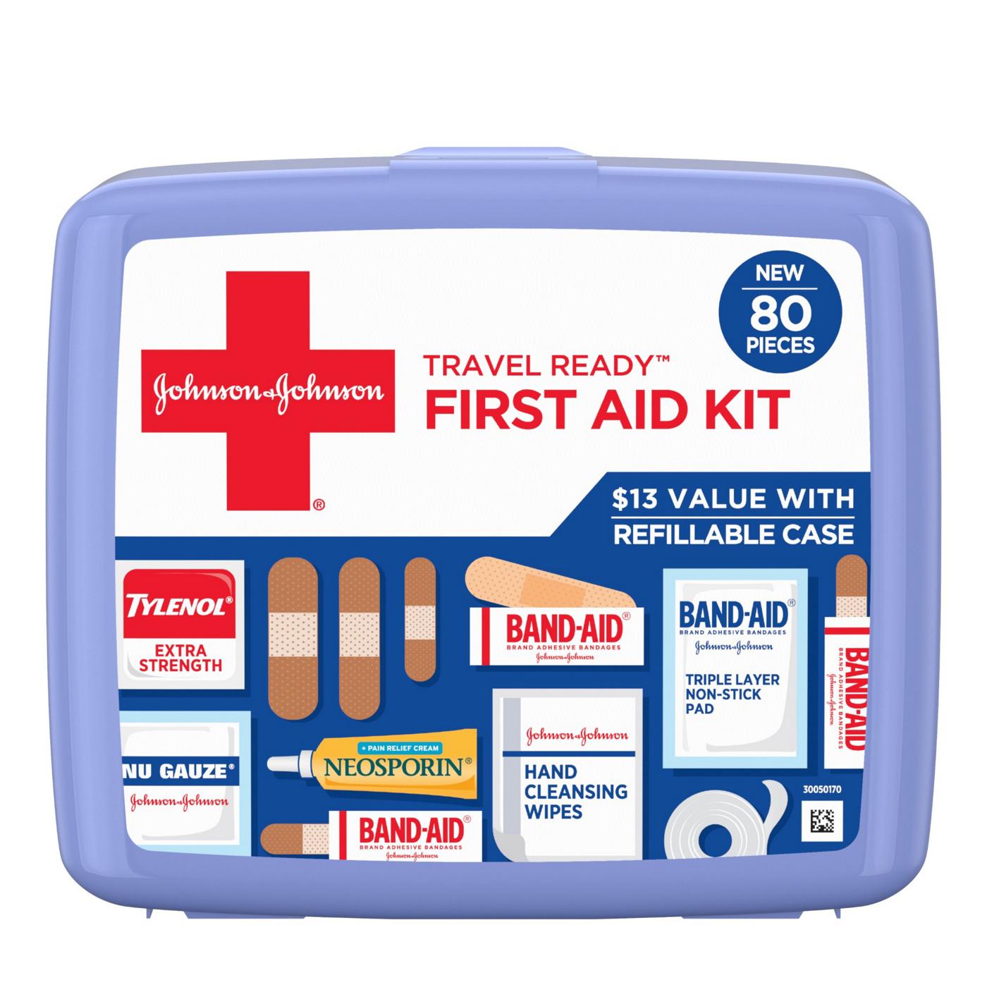 Johnson & Johnson Travel Ready First Aid Kit With Essentials