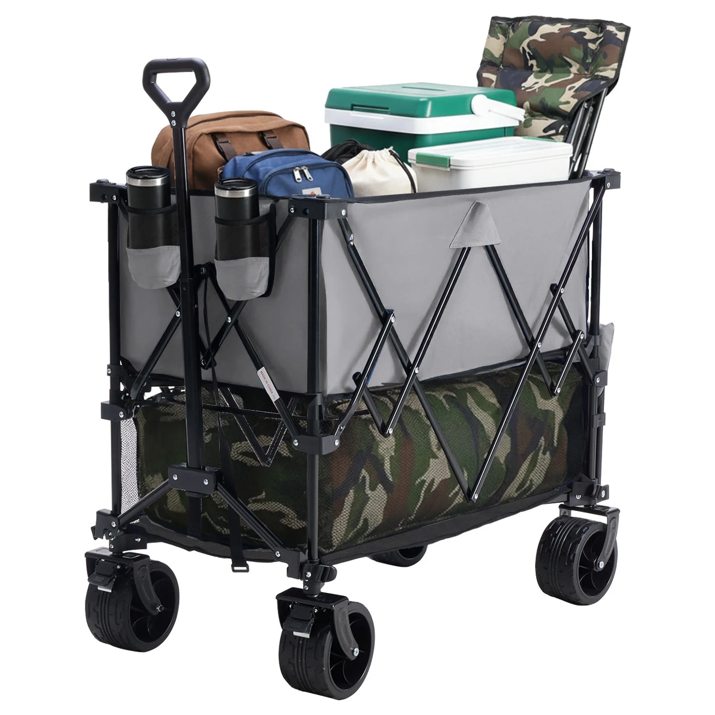 JHK Double Decker Garden Wagon Cart Outdoor Collapsible