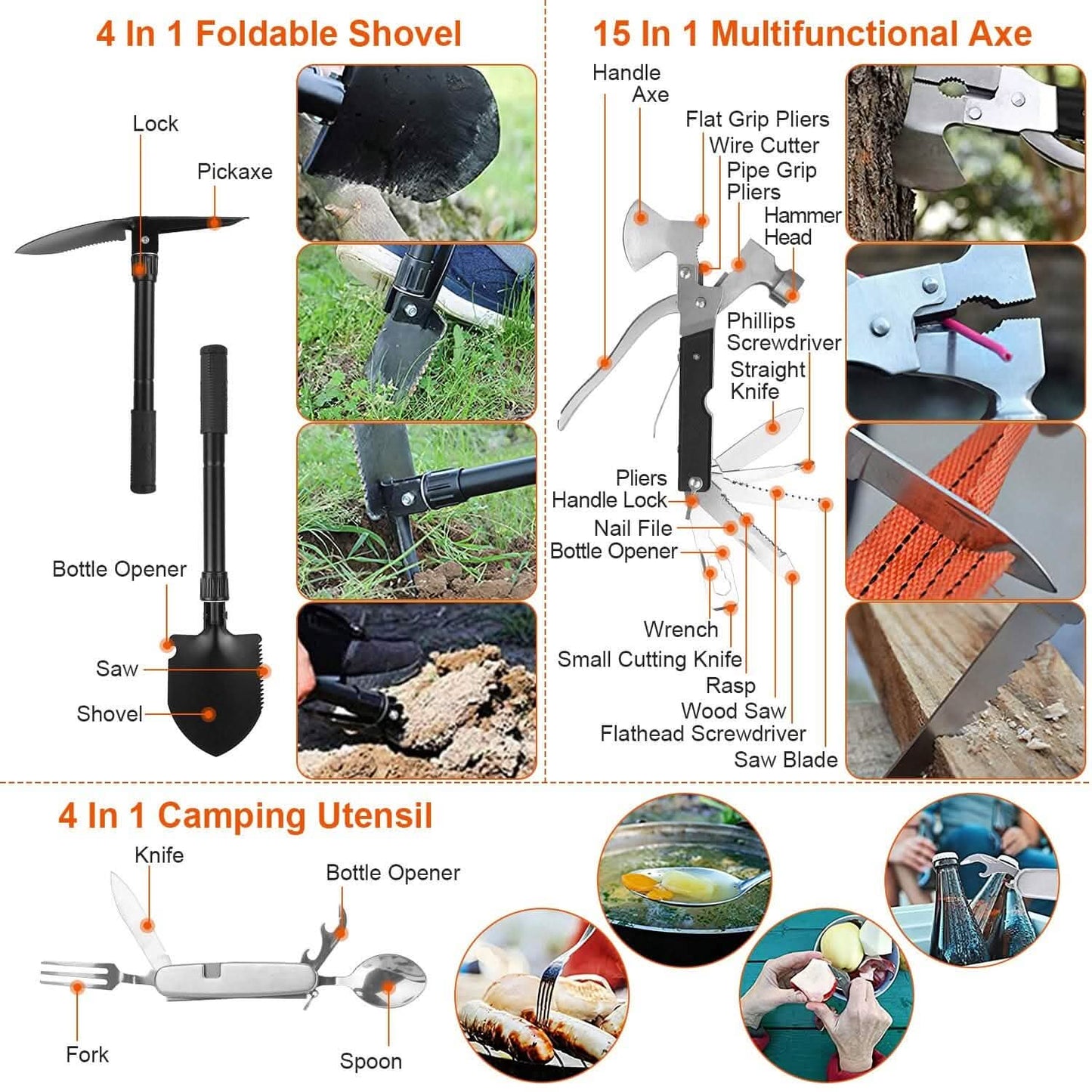 Emergency Survival Gear Tactical Kit For Outdoor Adventure