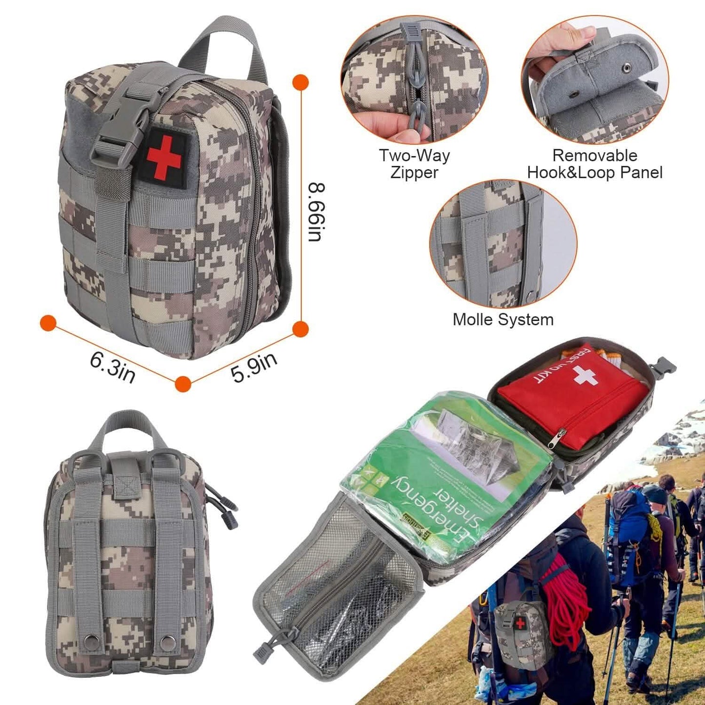 Emergency Survival Gear Tactical Kit For Outdoor Adventure