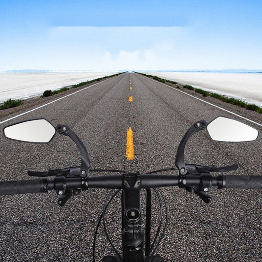 Bicycle Rear View Mirror Adjustable Wide Lens For Handlebars