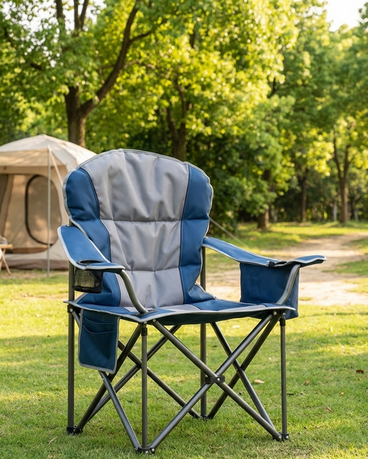 Heavy Duty Folding Camping Chair Cup Holder And Cooler Bag
