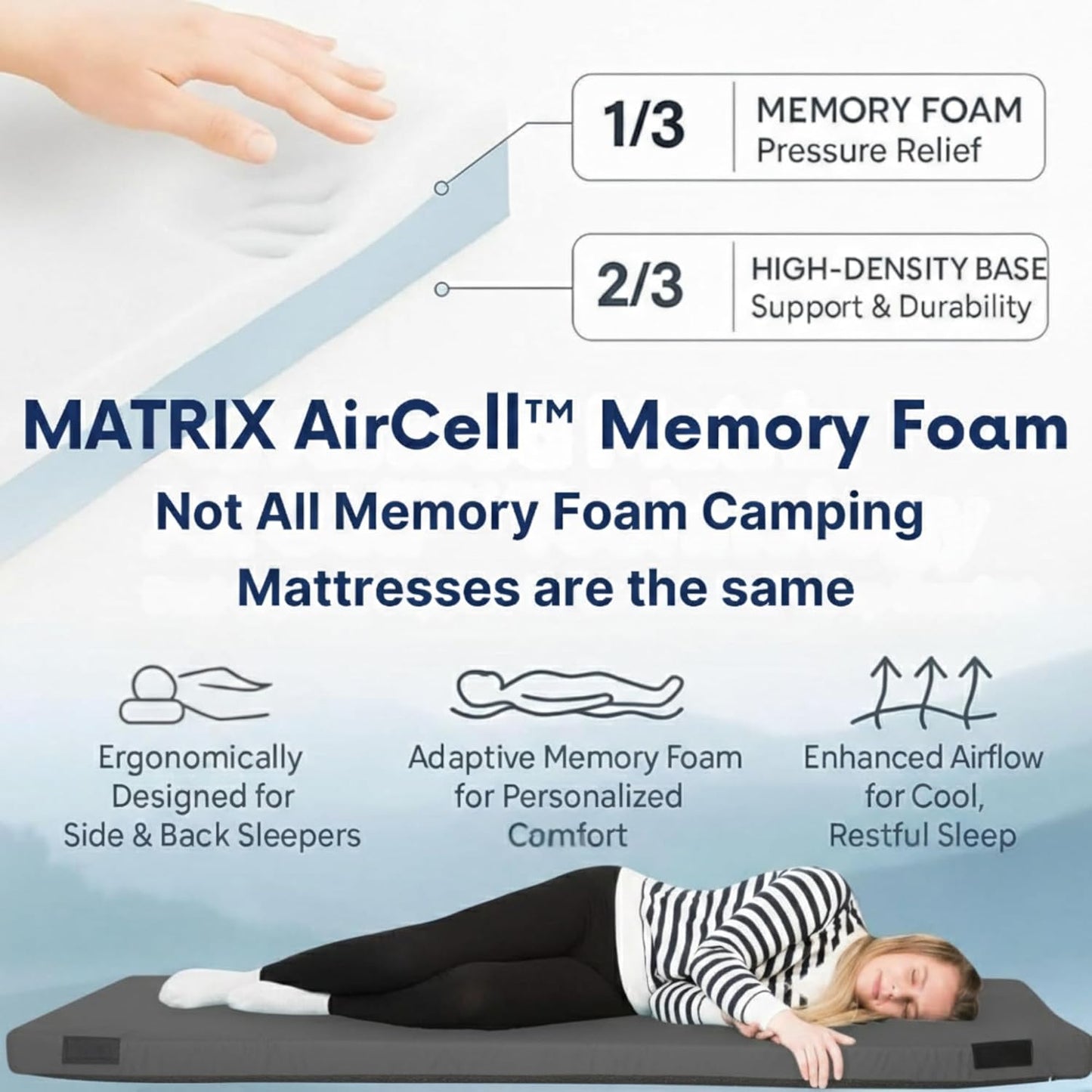 Hazli Matrix Air-Cell Memory Foam Camping Mattress