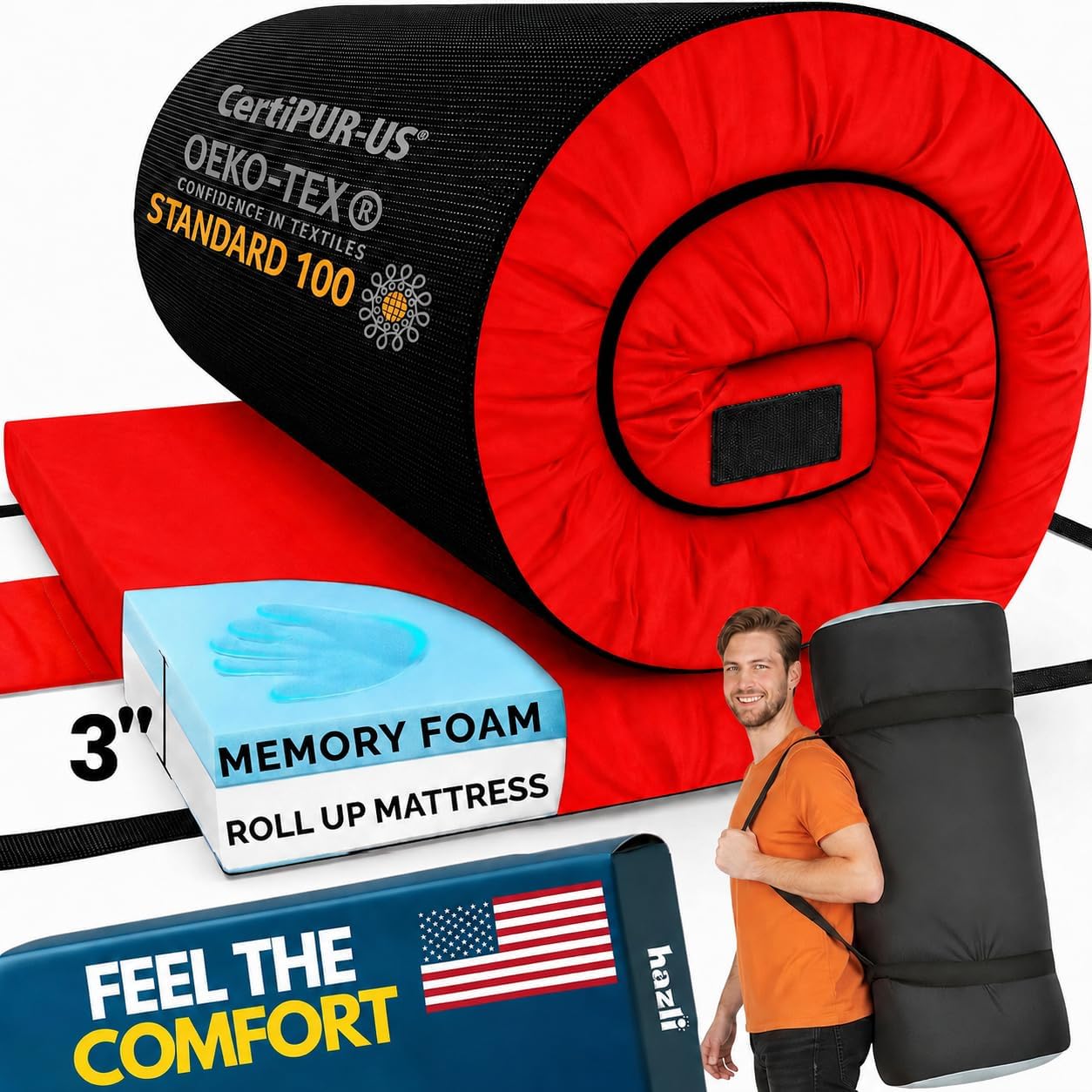 Hazli Matrix Air-Cell Memory Foam Camping Mattress