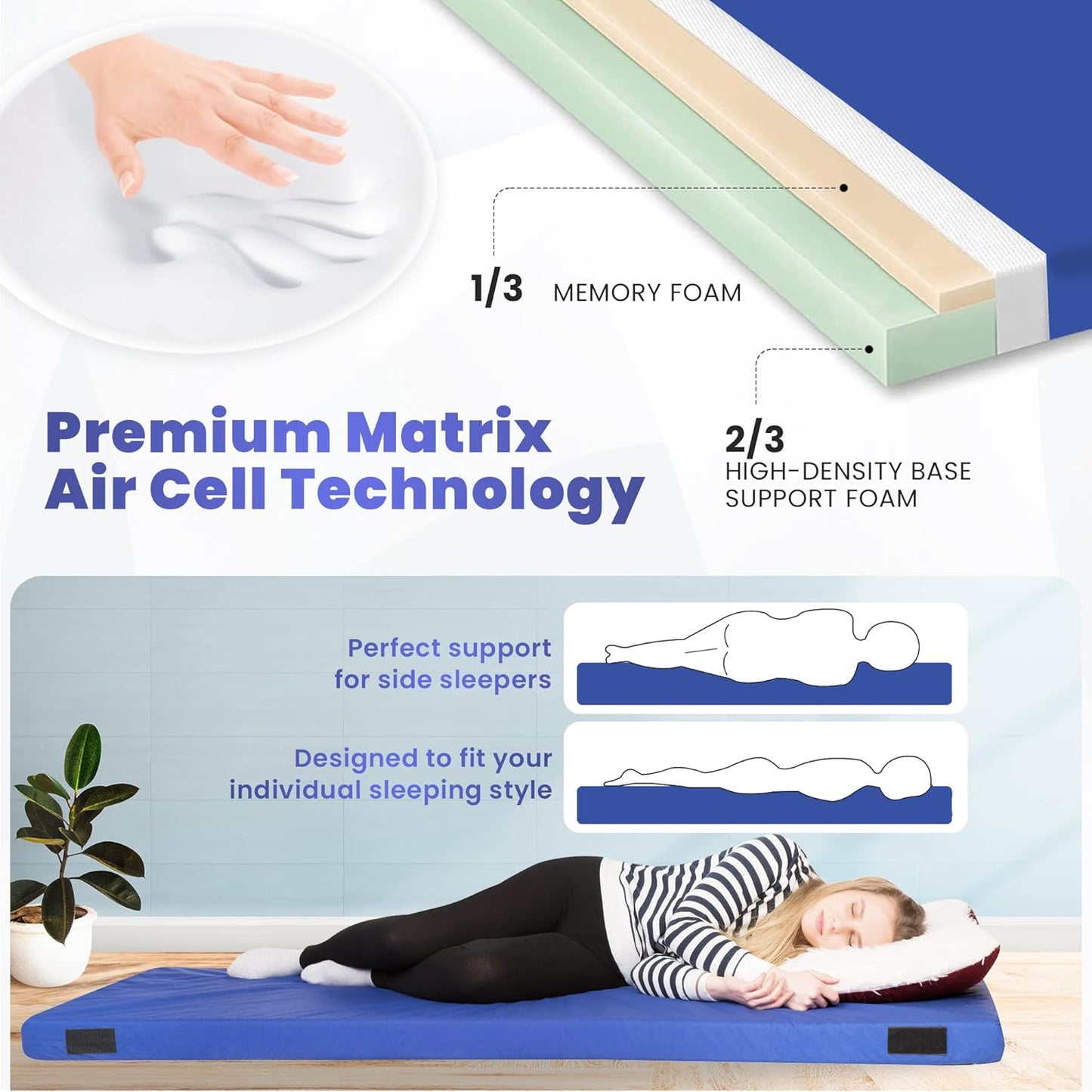 Hazli Matrix Air-Cell Memory Foam Camping Mattress