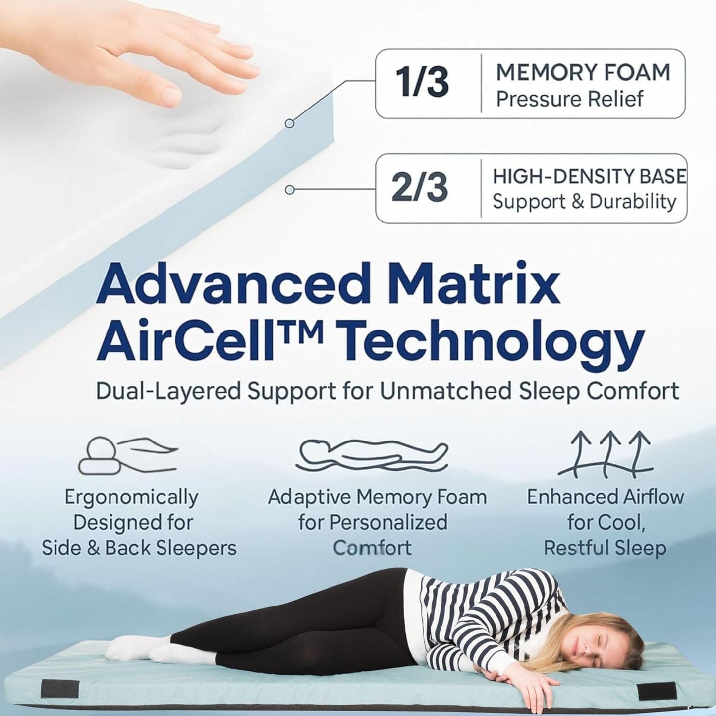 Hazli Matrix Air-Cell Memory Foam Camping Mattress