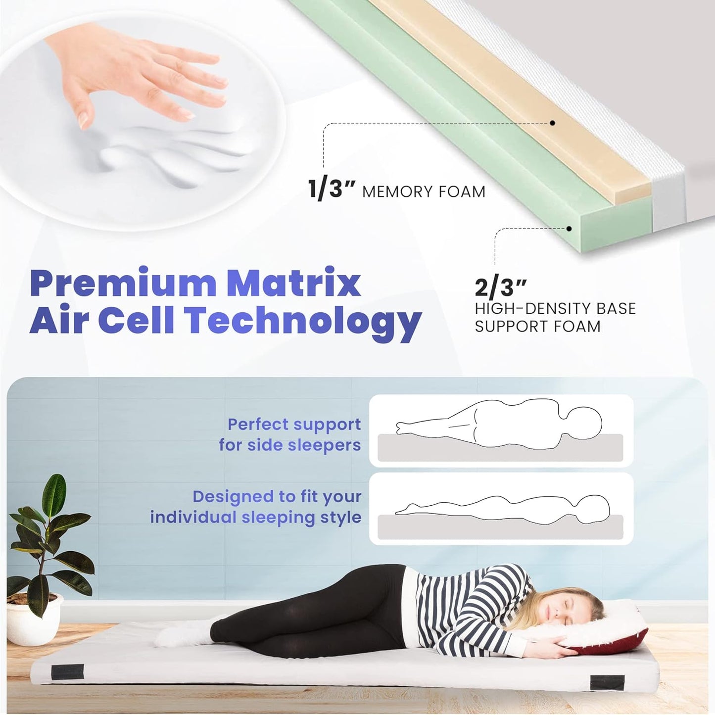 Hazli Matrix Air-Cell Memory Foam Camping Mattress