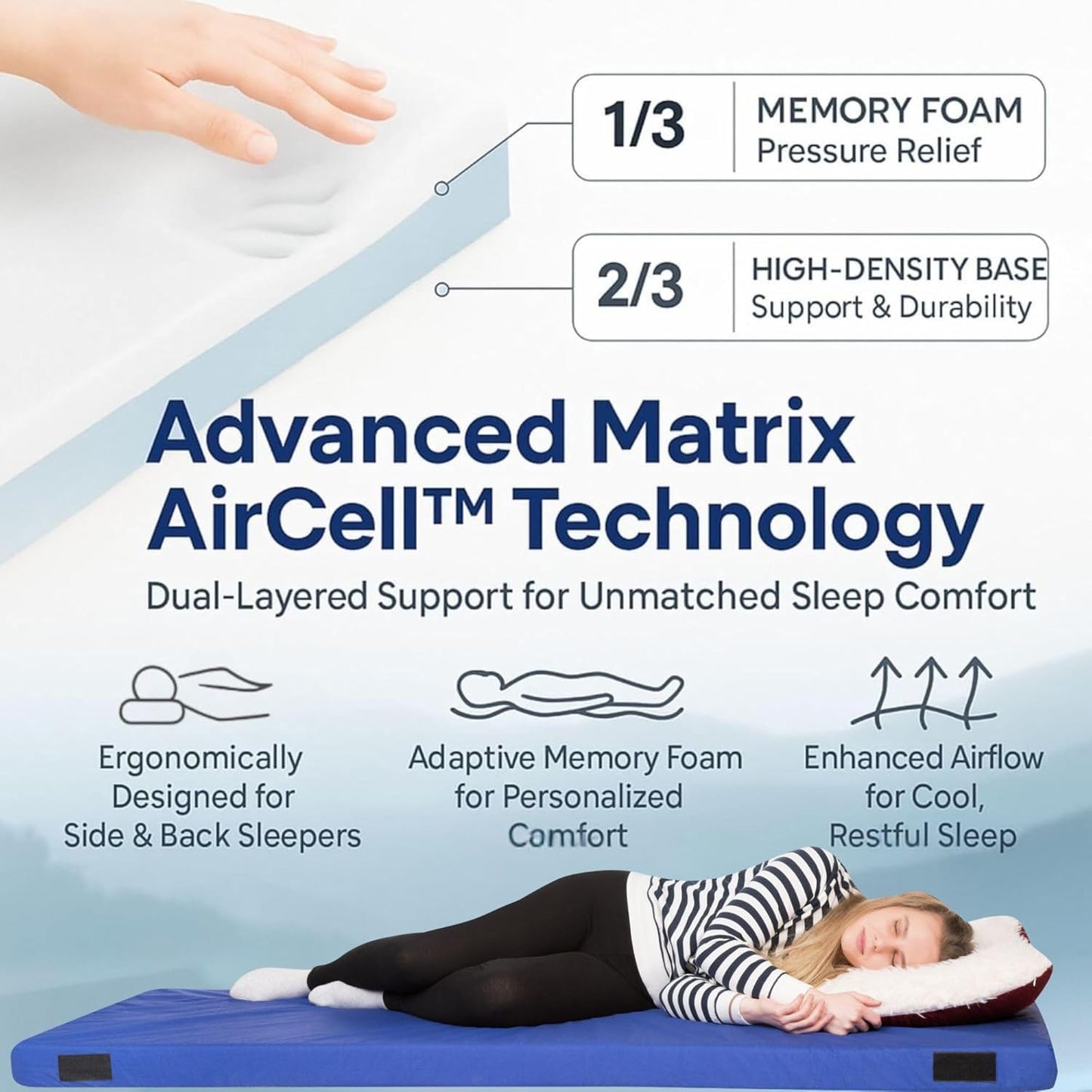 Hazli Matrix Air-Cell Memory Foam Camping Mattress