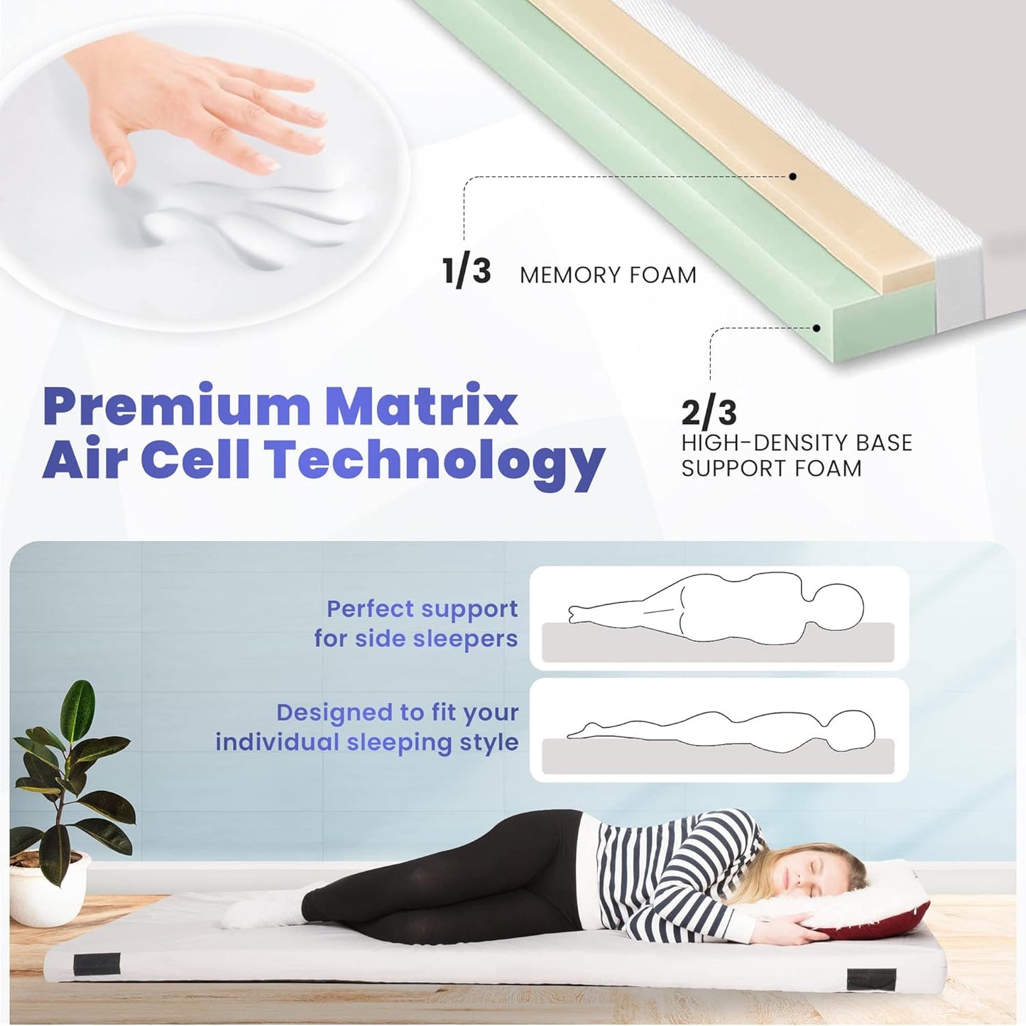 Hazli Matrix Air-Cell Memory Foam Camping Mattress