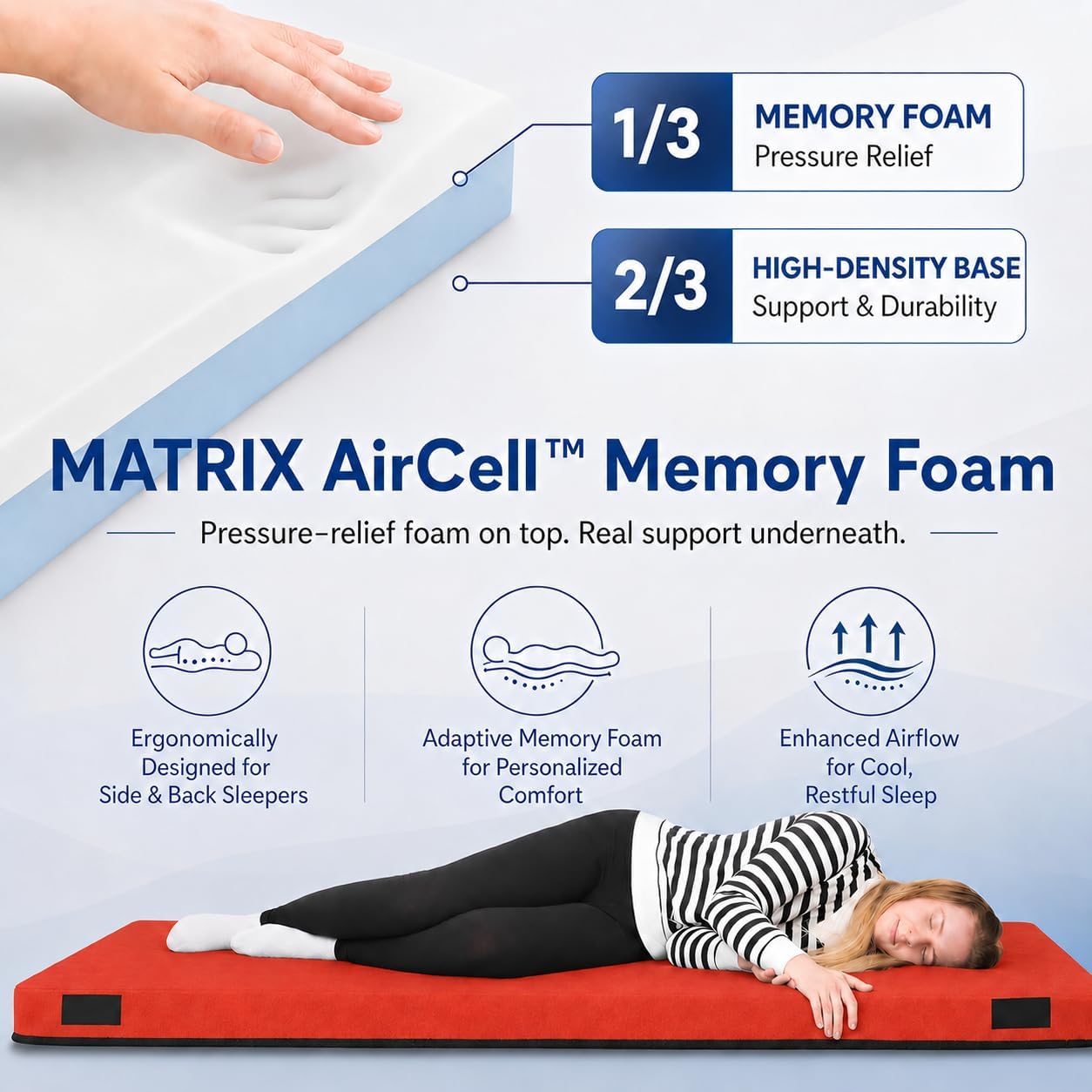 Hazli Matrix Air-Cell Memory Foam Camping Mattress