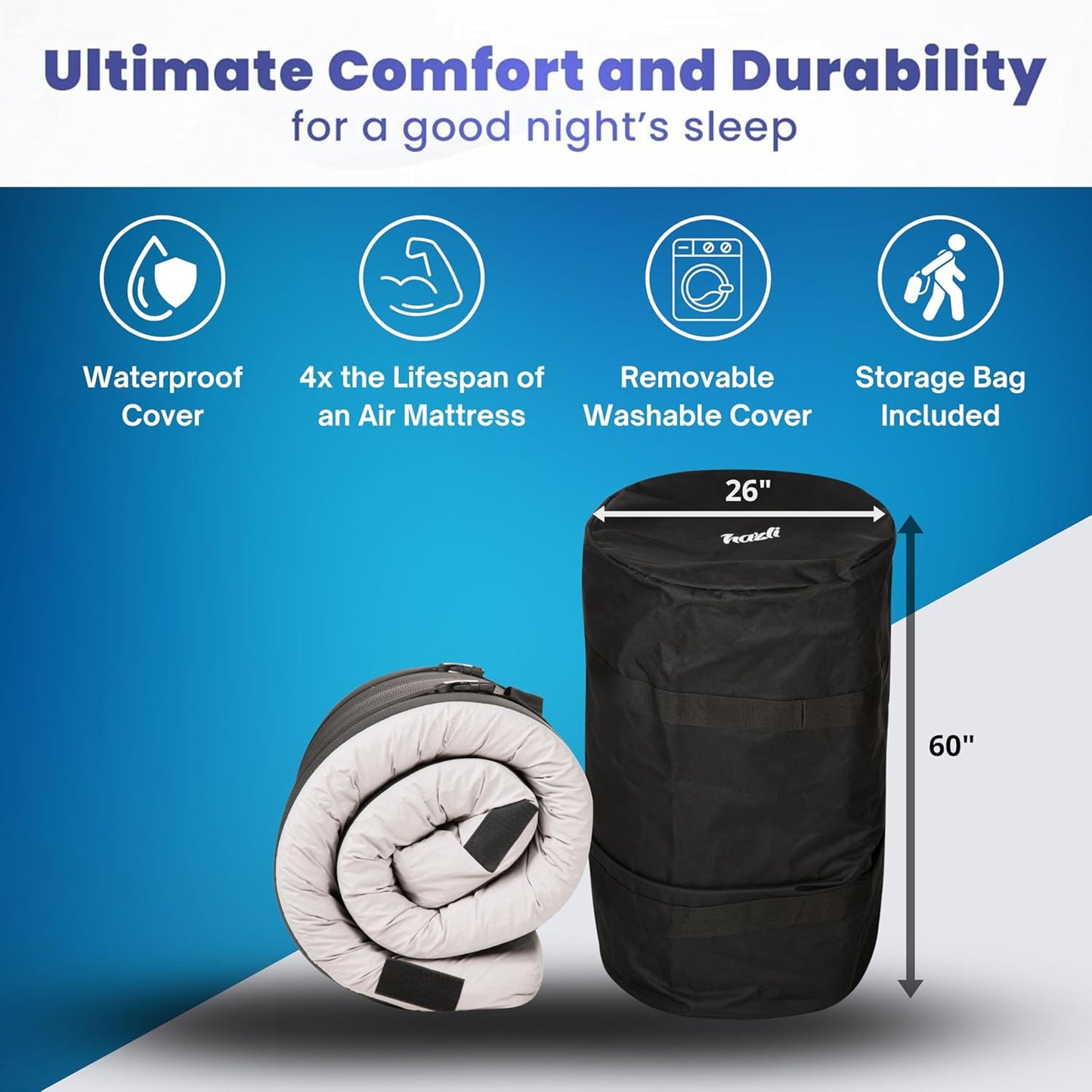 Hazli Matrix Air-Cell Memory Foam Camping Mattress
