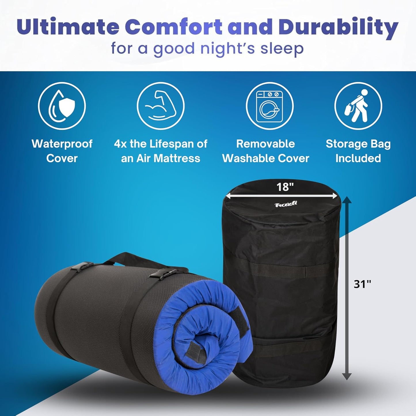 Hazli Matrix Air-Cell Memory Foam Camping Mattress