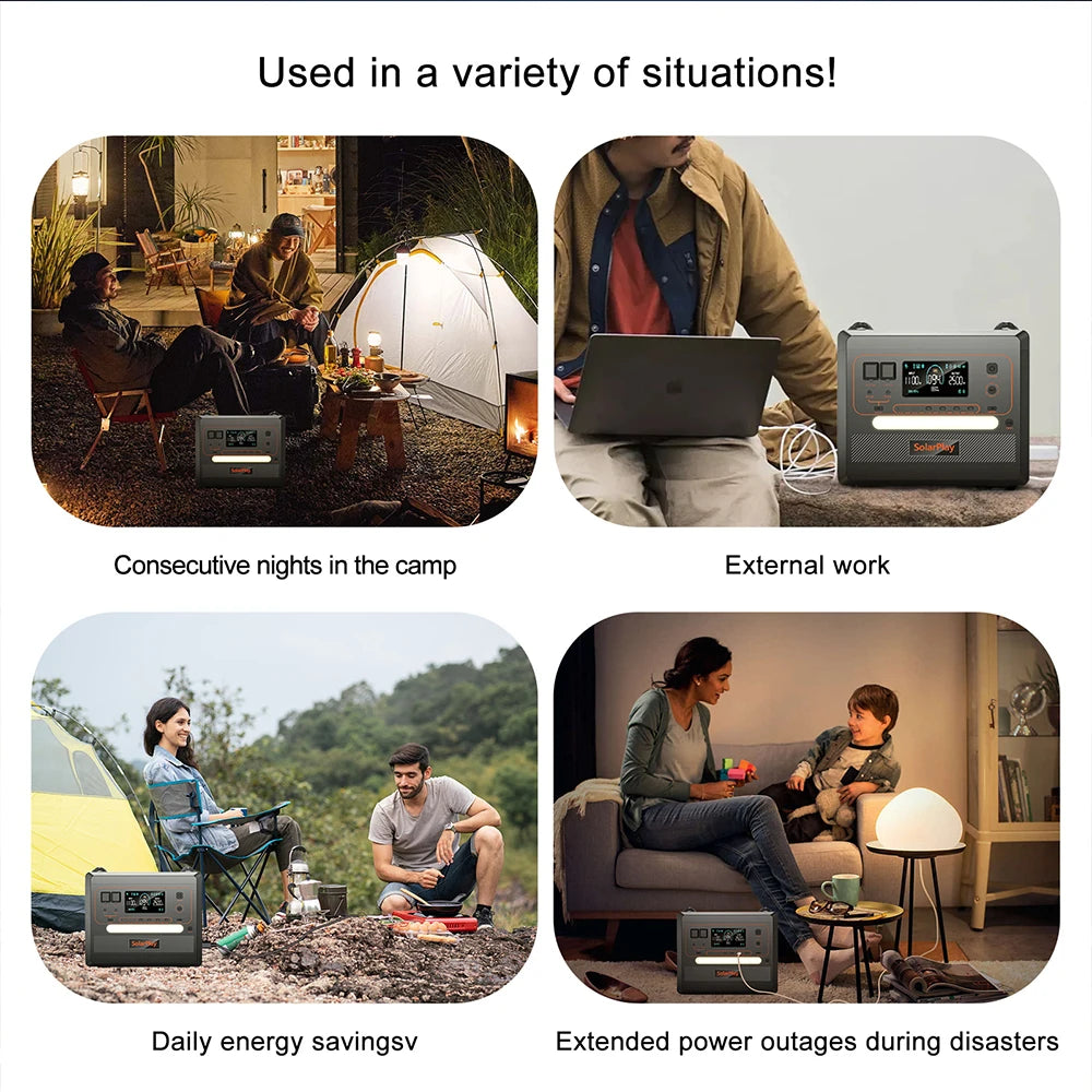 Solarplay Q2501 Q2402M Portable Power Station LiFePO4 Battery Solar Generator