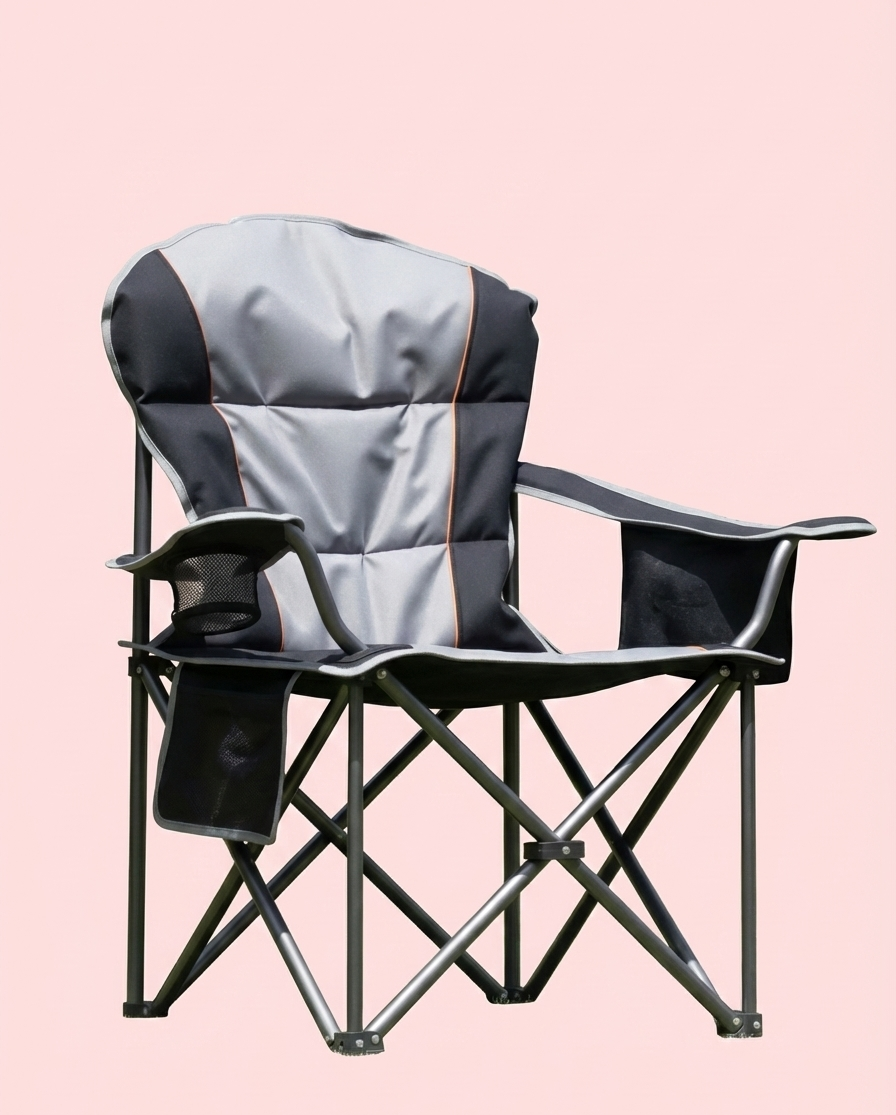 Heavy Duty Folding Camping Chair Cup Holder And Cooler Bag