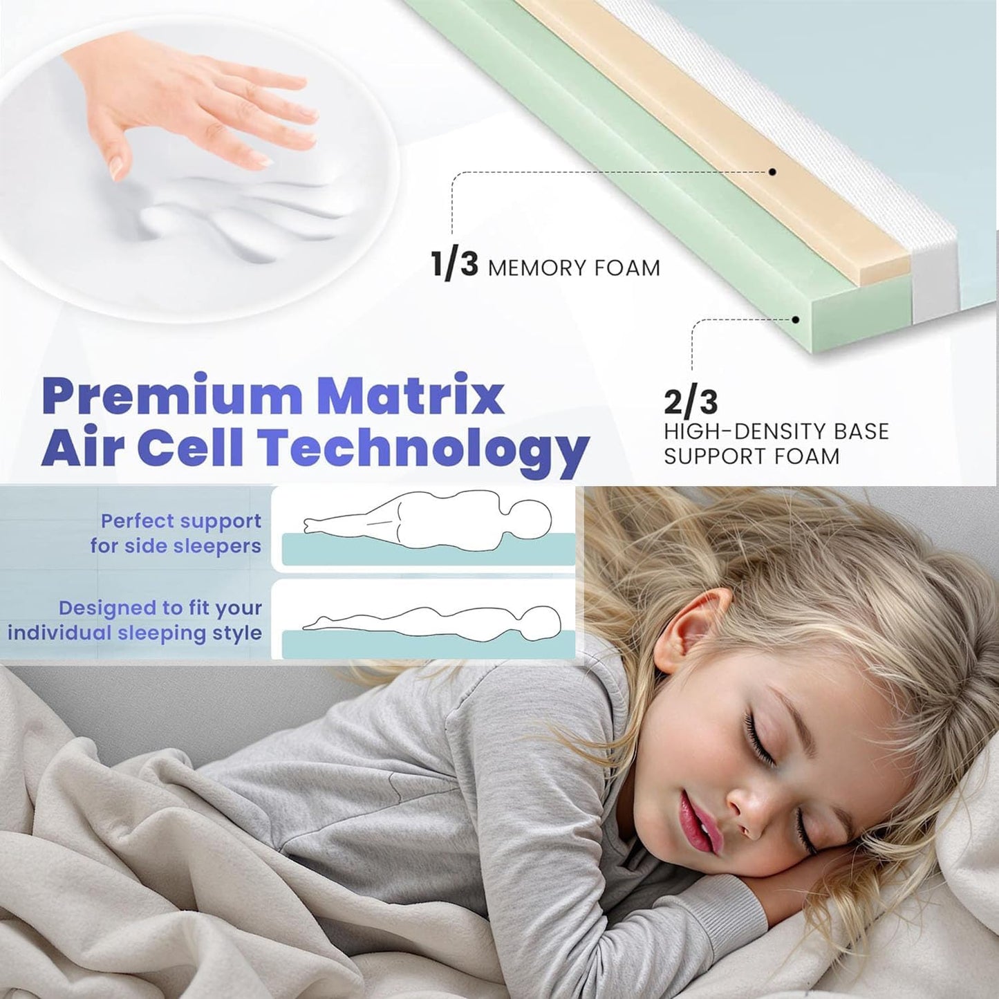 Hazli Matrix Air-Cell Memory Foam Camping Mattress