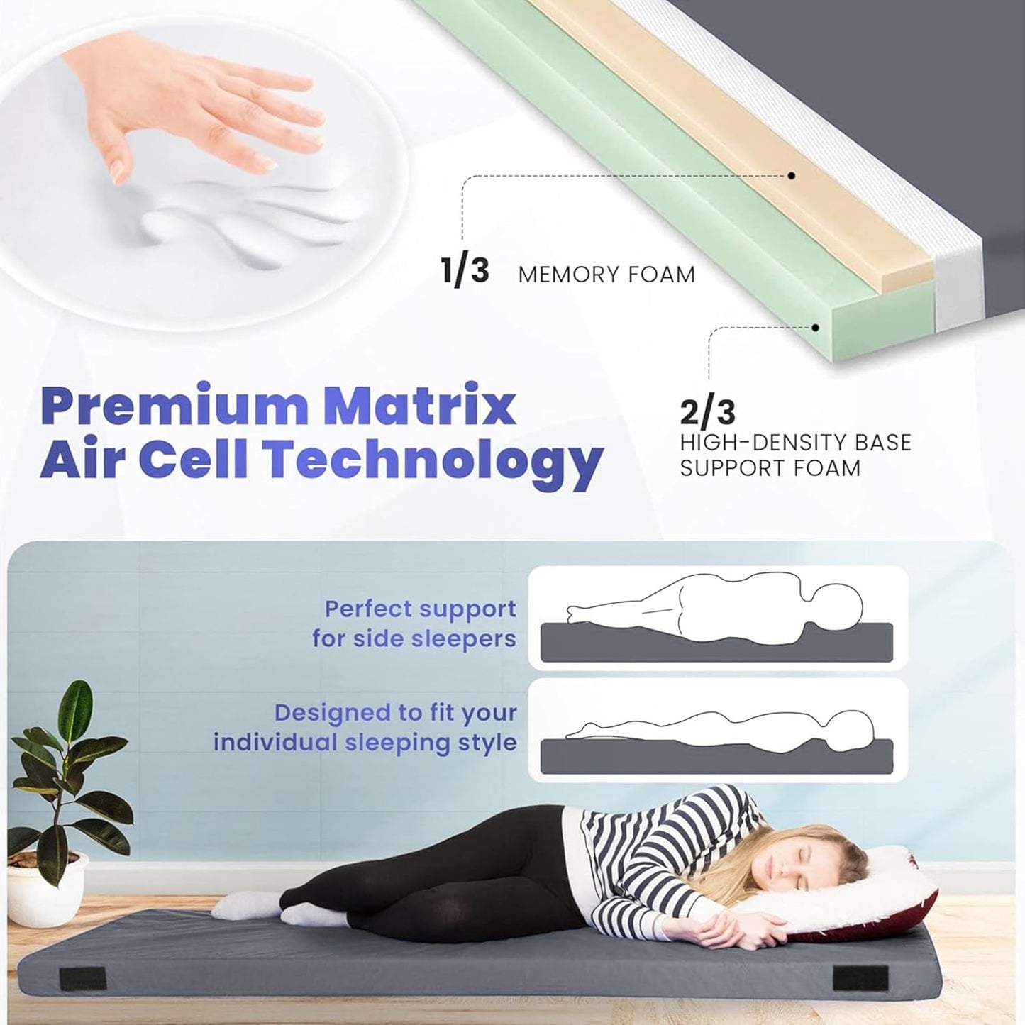 Hazli Matrix Air-Cell Memory Foam Camping Mattress
