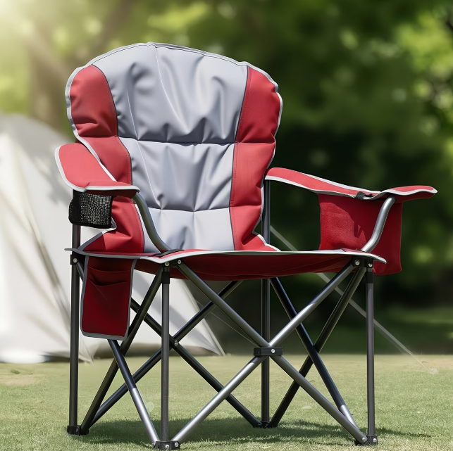 Heavy Duty Folding Camping Chair Cup Holder And Cooler Bag
