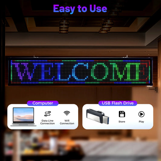 Led Scrolling Sign Board Programmable Digital Advertising Display 7 Modes