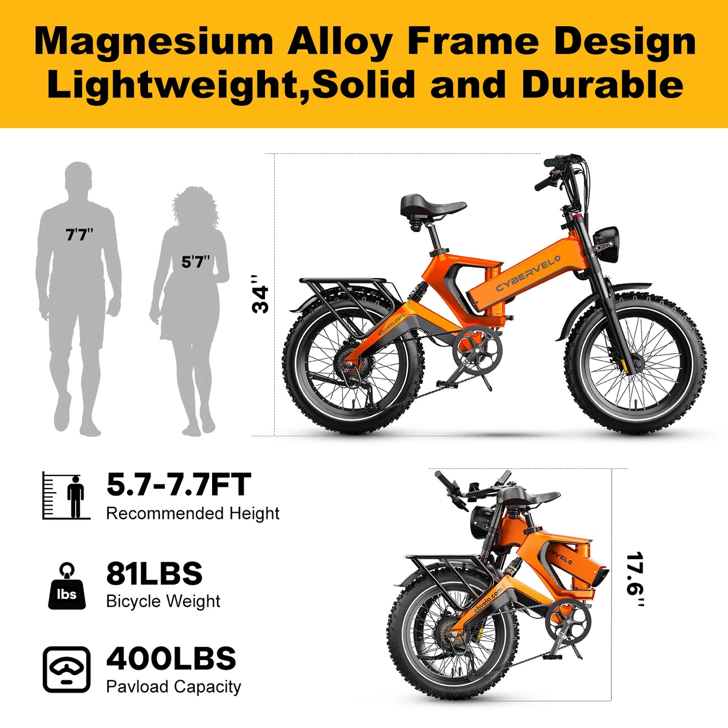 CYBERVELO Luxury Foldable Ebike With 2000W Motor And Long Range