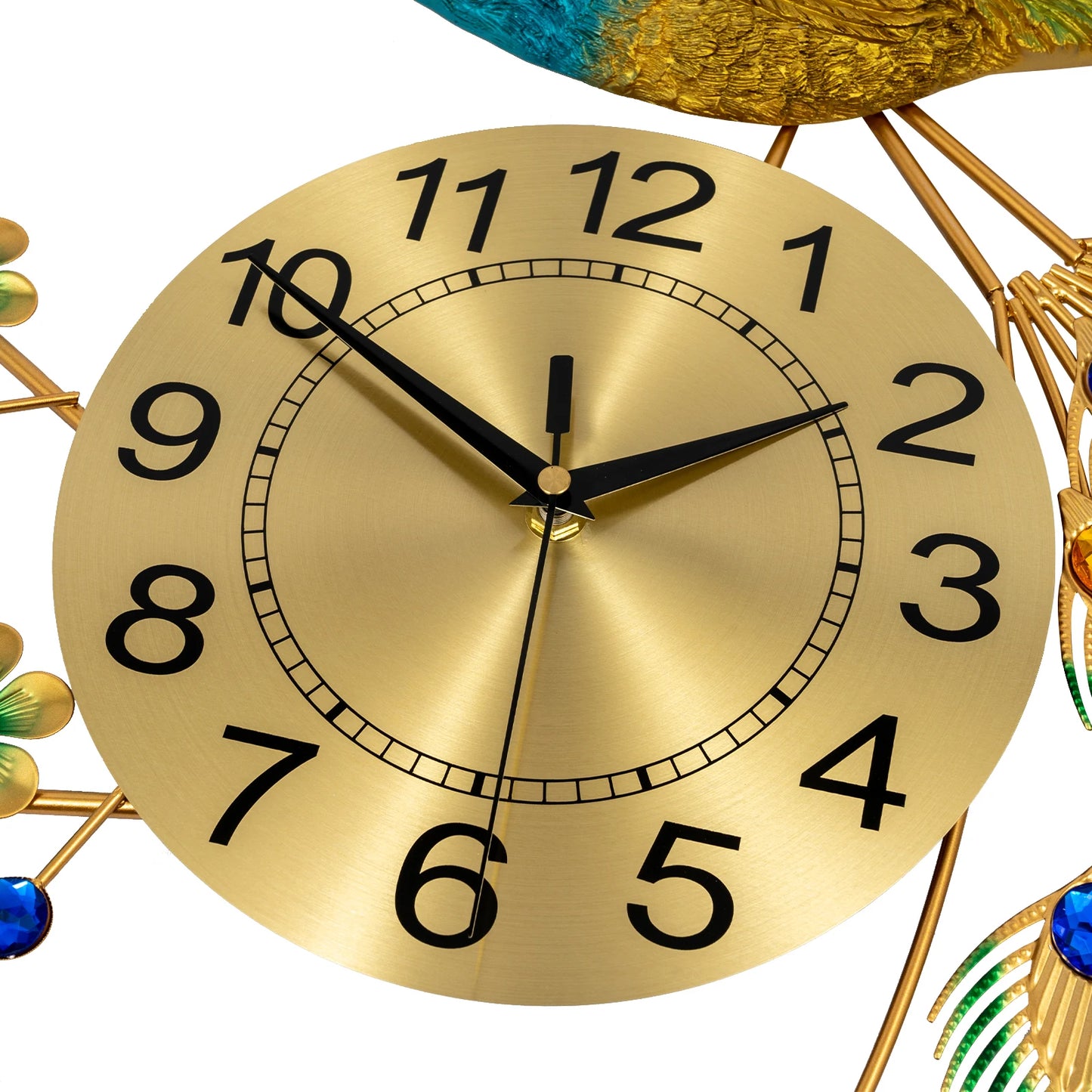 Peacock Wall Clock Modern Acrylic Digital Timepiece For Living Rooms