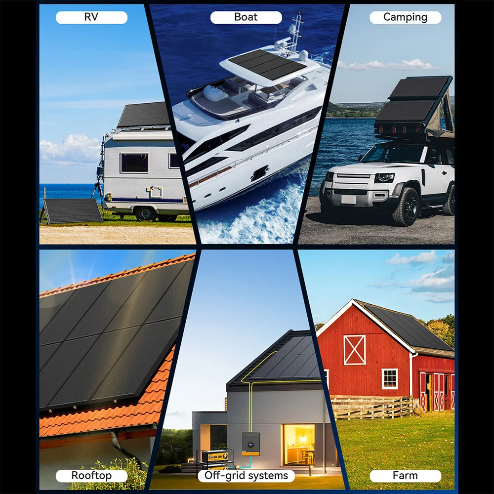 Rvpozwer 100W N-Type Monocrystalline Solar Panel For Rooftop Camping