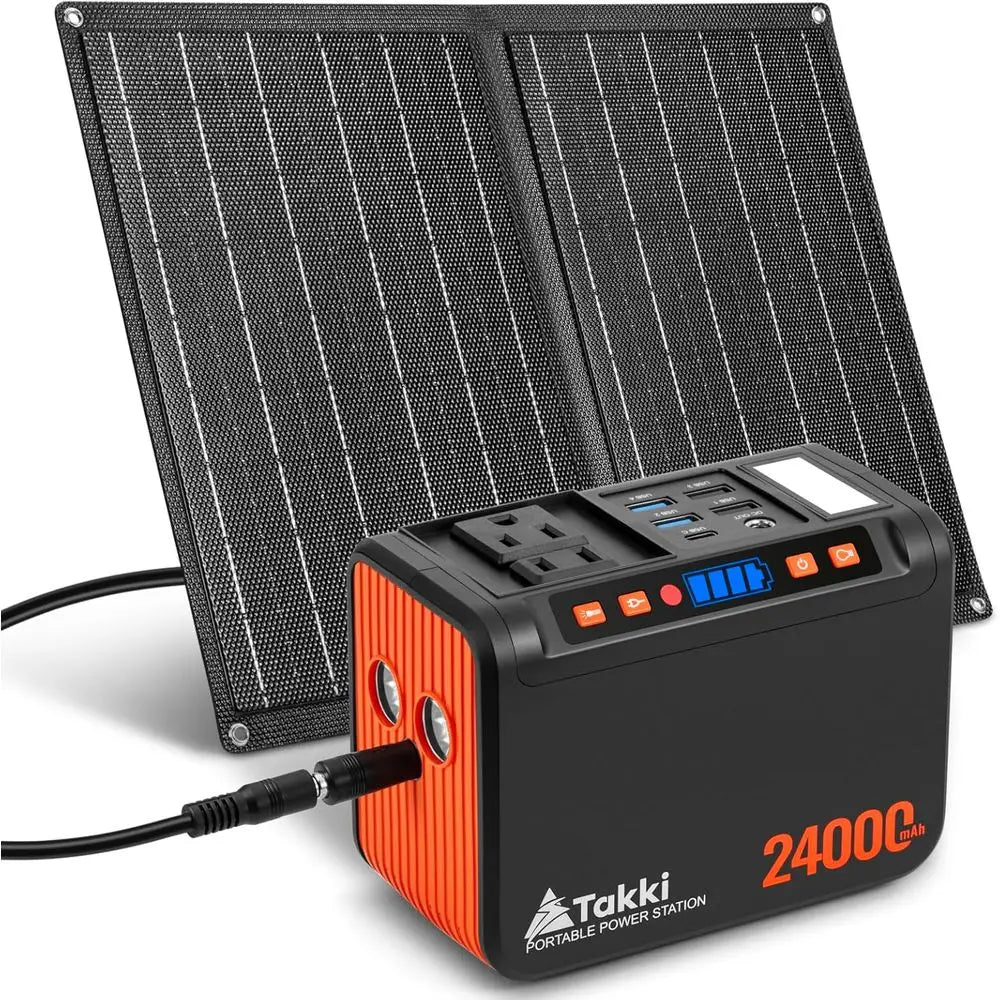 Portable Solar Generator 88.8Wh 110V Outlet With 21W Panel