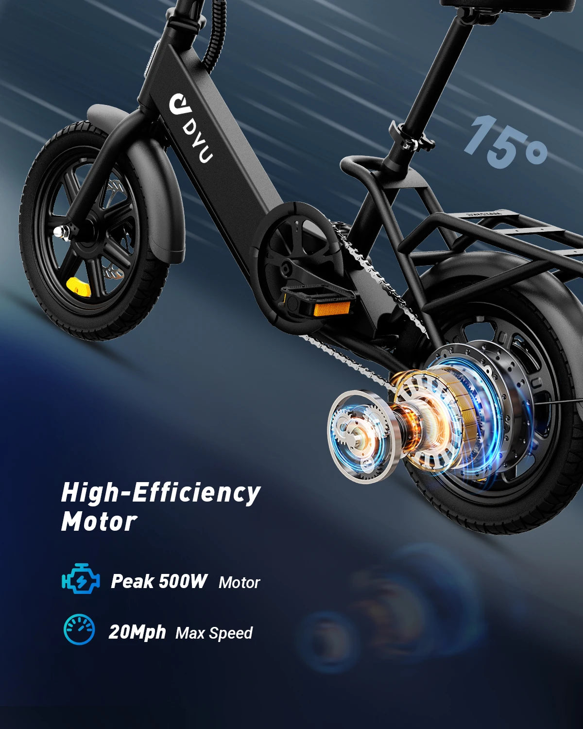DYU C3 Folding Electric Bicycle Peak 500W