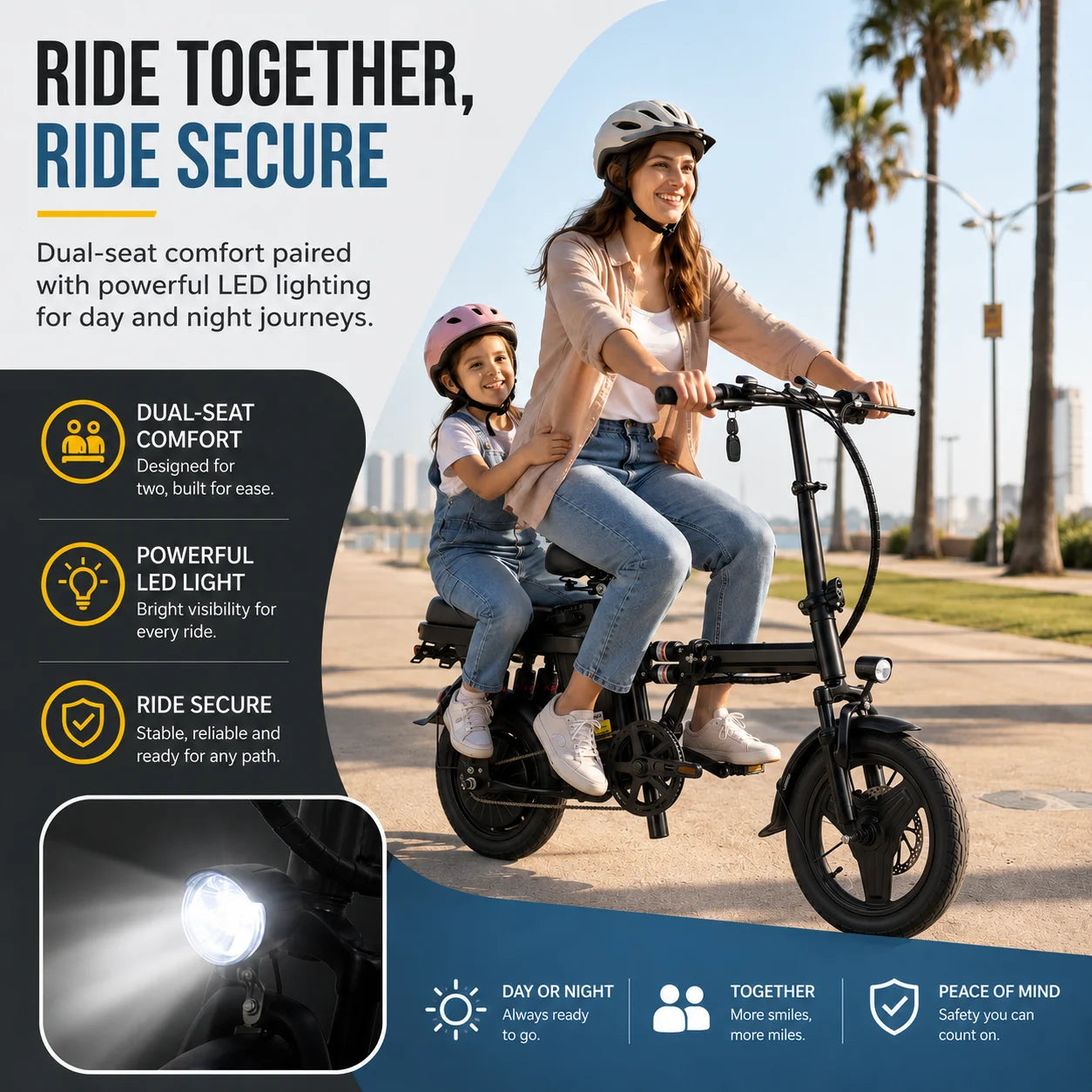 Foldable Electric Bicycle With 500W Motor And 8 Shock Absorbers