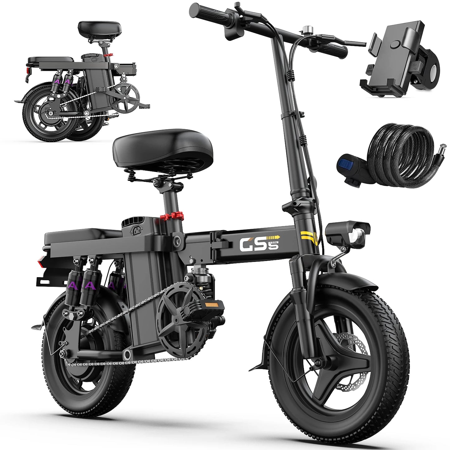 Foldable Electric Bicycle With 500W Motor And 8 Shock Absorbers