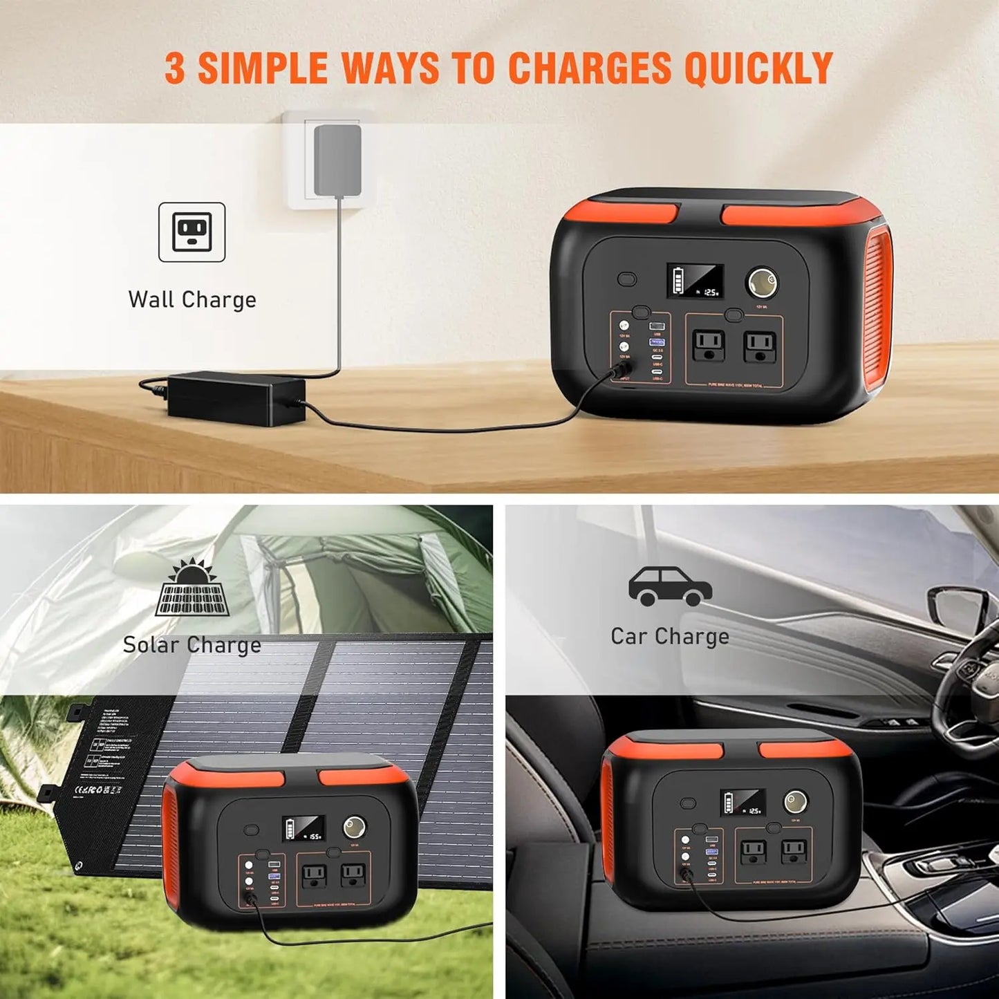 SinKeu 600W Portable Power Station With 110V AC Outlets