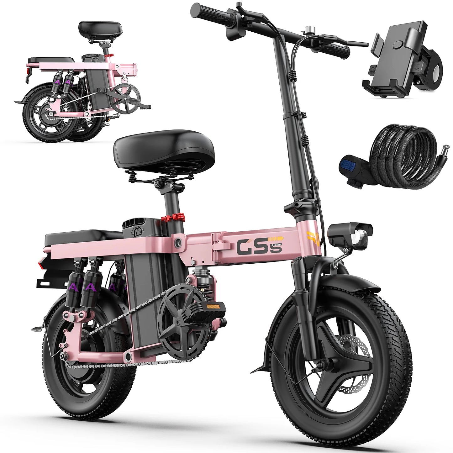 UPlee GS5 Folding Electric Bike 48V 740W 15Ah Battery