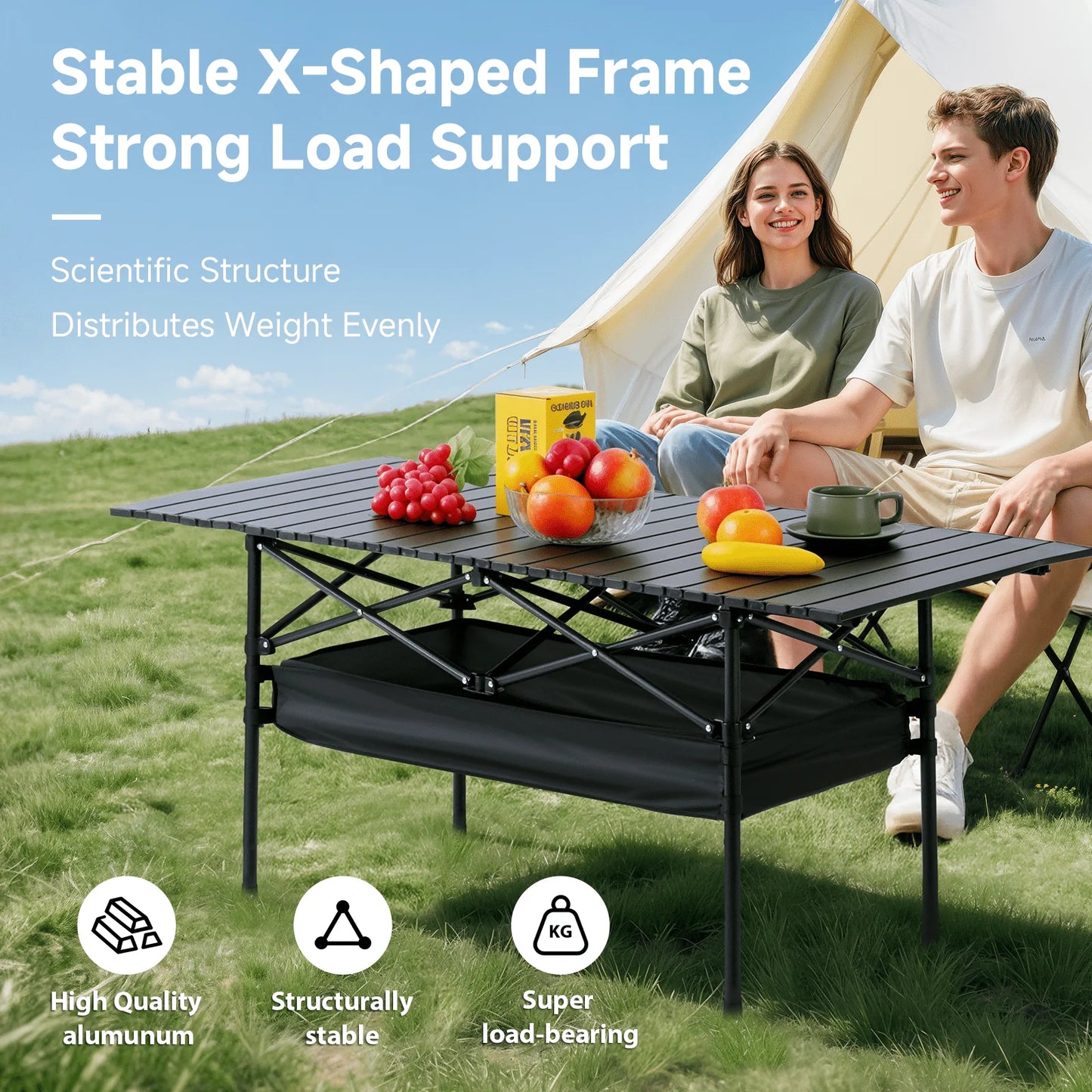 Camping Table Folding Lightweight Aluminum For Outdoor Use