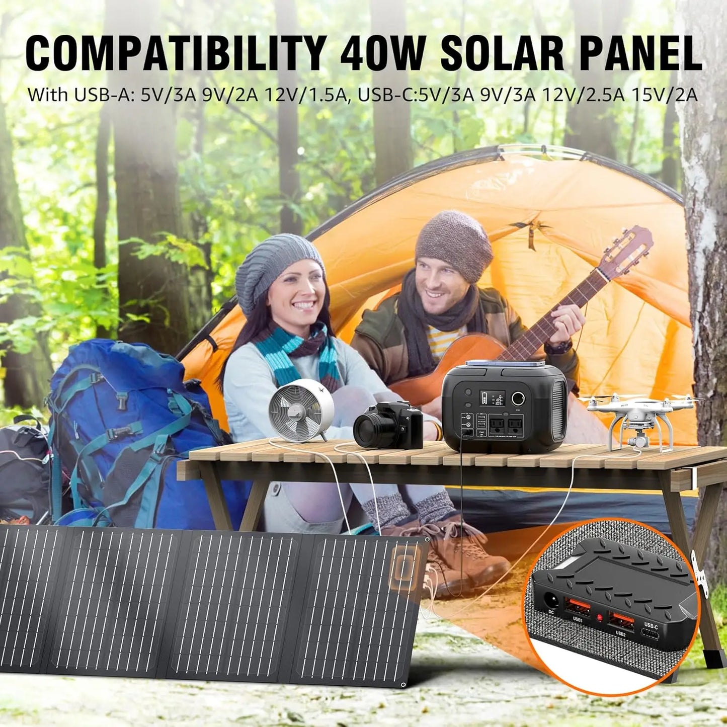 SinKeu G300 300W Portable Power Station 70400mAh Solar Generator