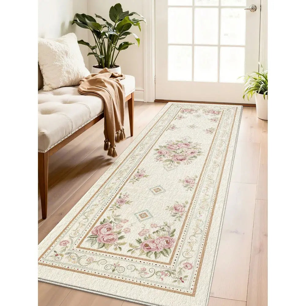 European Floral Pattern Long Kitchen Mat
