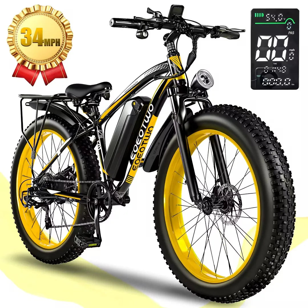 EOEOTWO 34MPH 1500W Electric Fat Tire Ebike With 48V 15Ah Battery