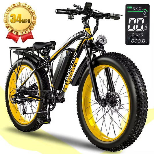 EOEOTWO 34MPH 1500W Electric Fat Tire Ebike With 48V 15Ah Battery