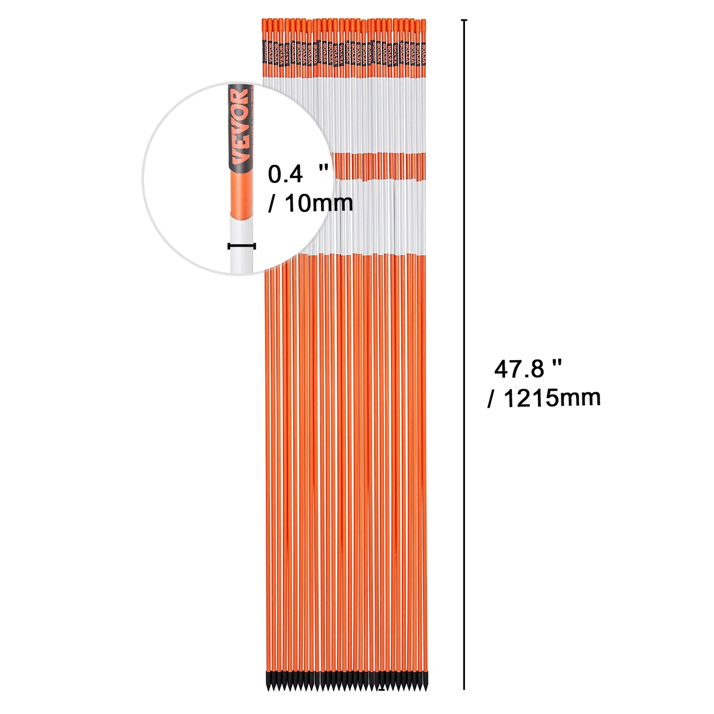 SucceBuy Driveway Markers Reflective Fiberglass Poles For Parking Lots