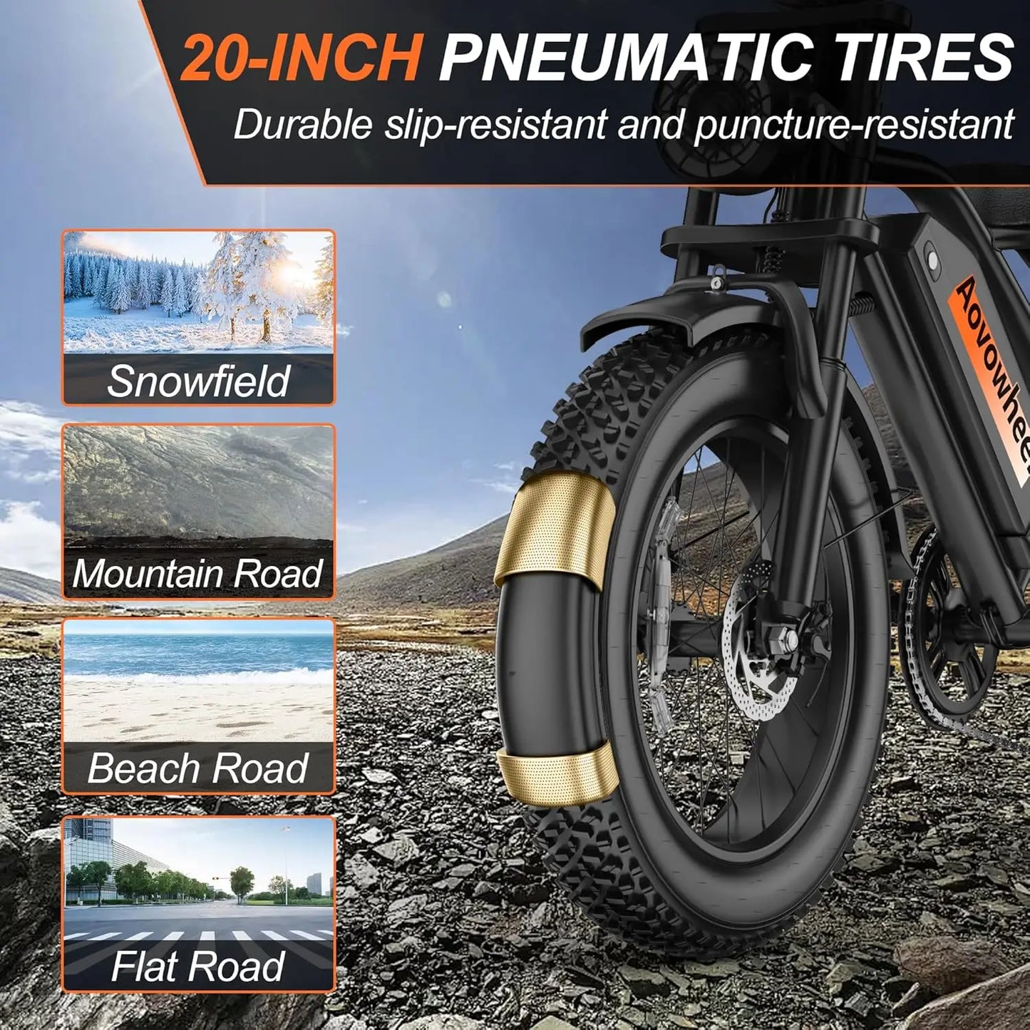 AOVOWHEEL AW2PRO Electric Fat Tire Bike 1500W All Terrain