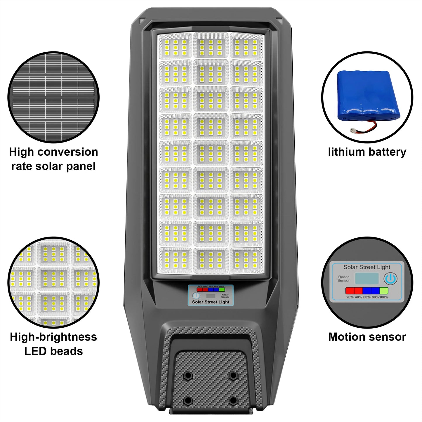 2 outdoor waterproof solar lights in local warehouse, with motion sensor, timer, constant-on mode, for yard, parking lot, IP65