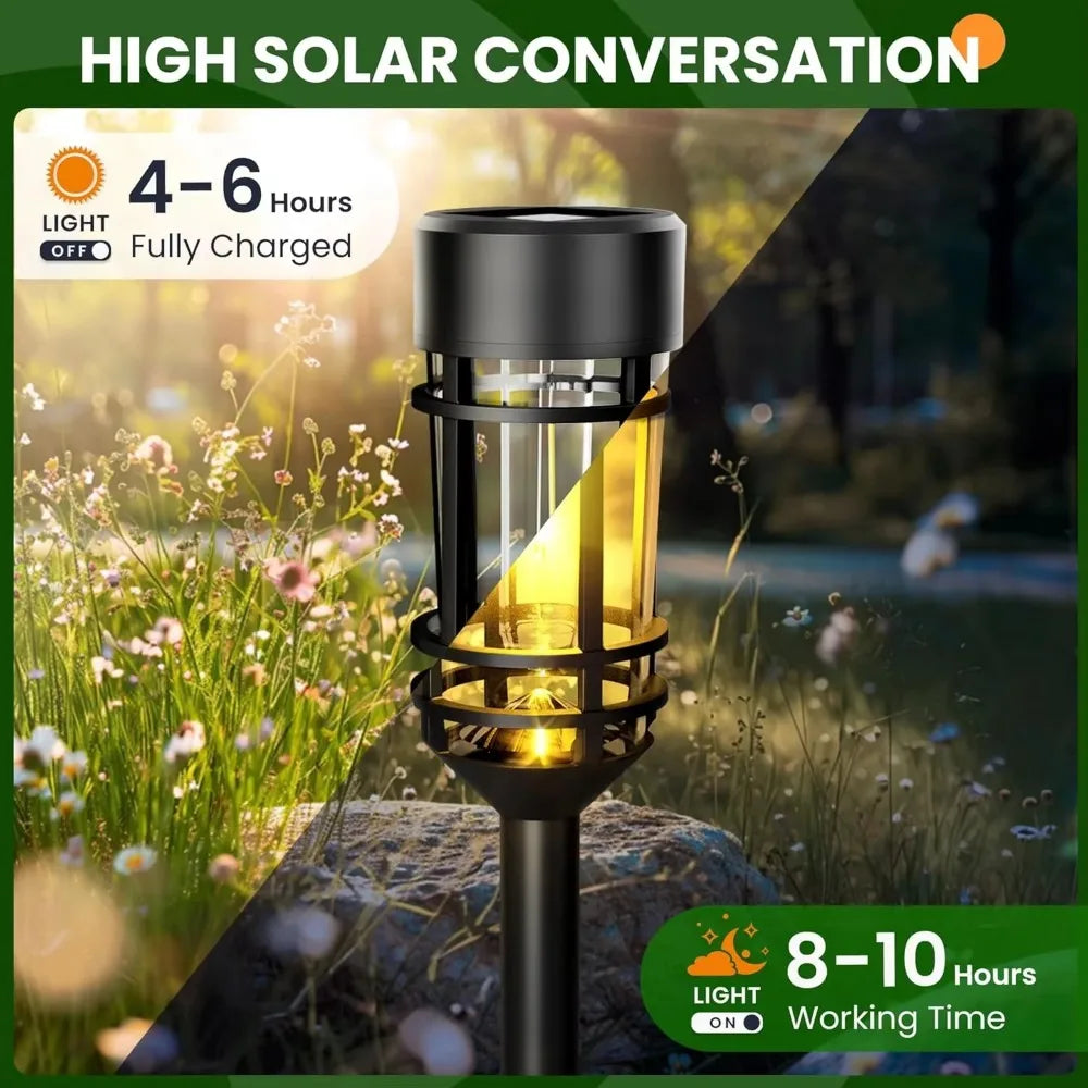 SZRSTH Solar Street Lights Outdoor 4 Pack Waterproof Landscape Path Lighting