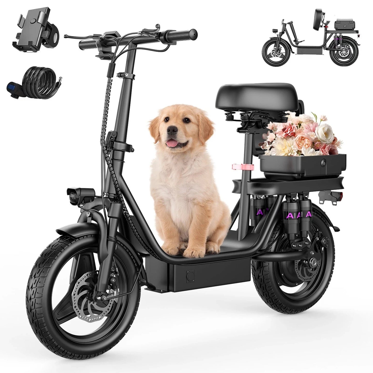 UPlee GQ8 Folding Electric Bike 250W 48V Battery Commuter Ready