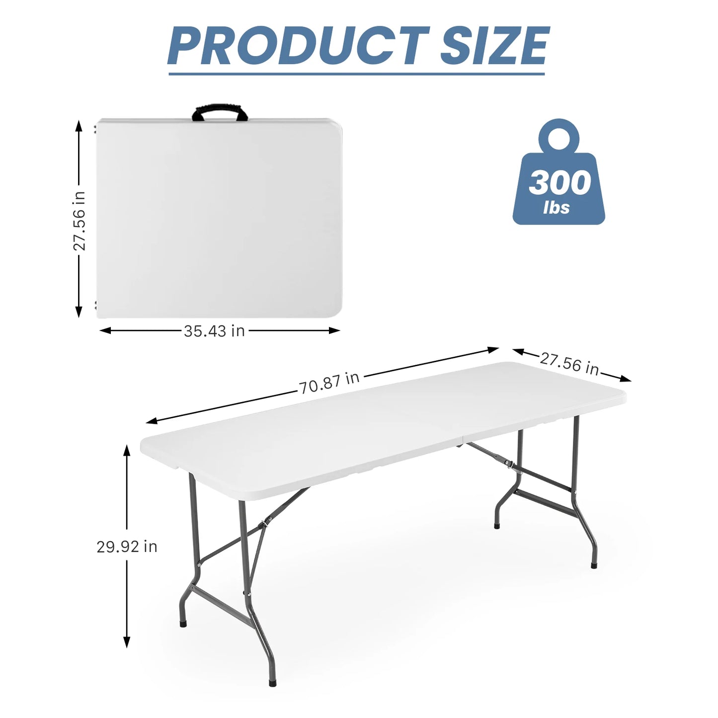 JHK Heavy Duty Portable Folding Camping Table With Carrying Handle