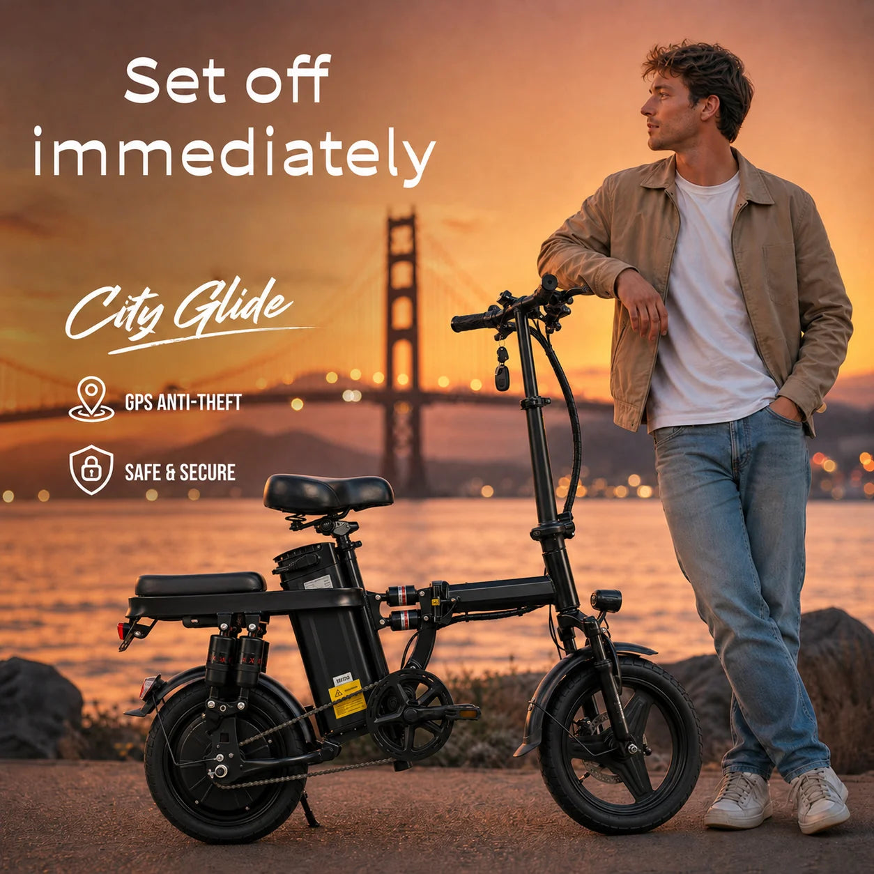 Foldable Electric Bicycle With 500W Motor And 8 Shock Absorbers