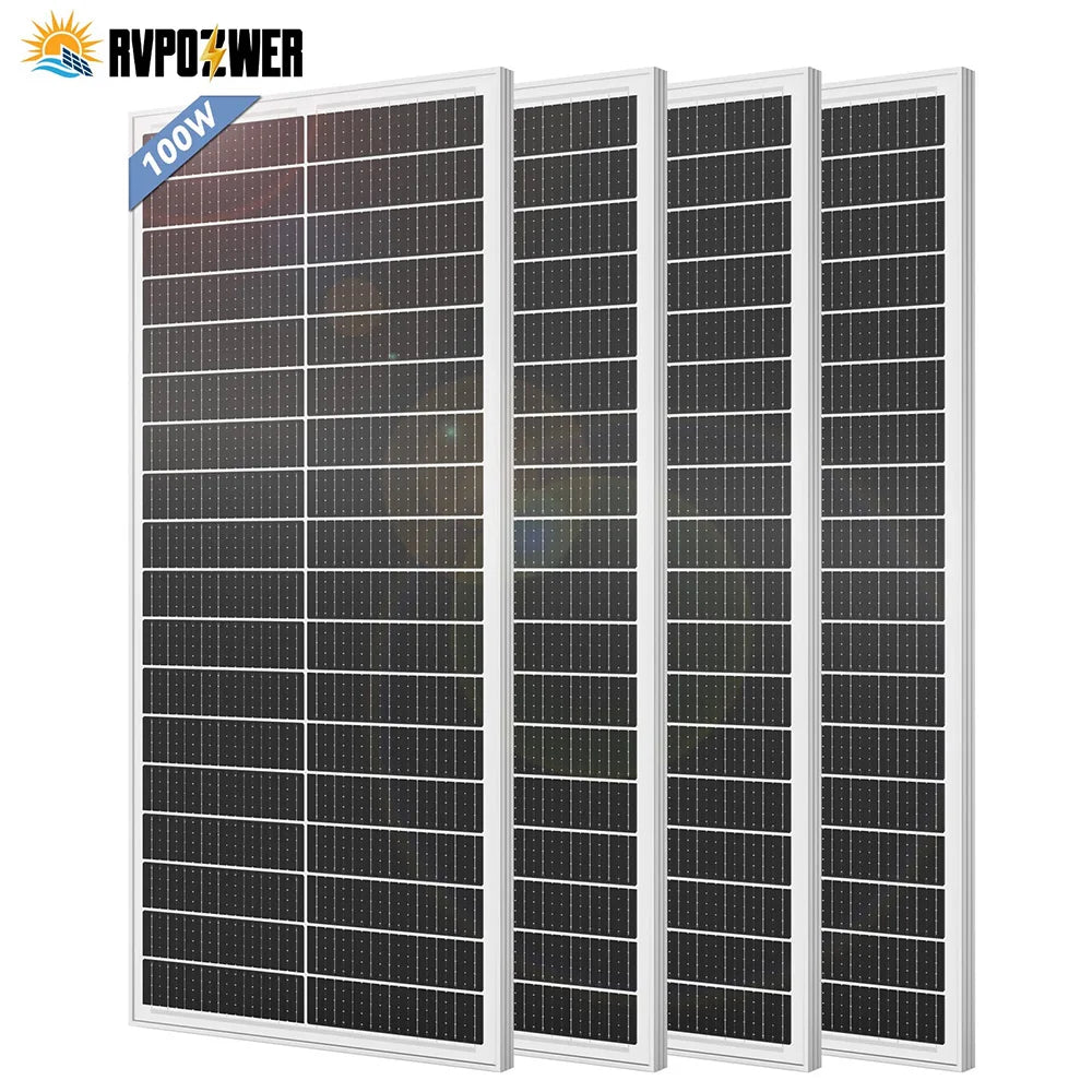 Rvpozwer 100W Mono Solar Panel For Off Grid Home Roof