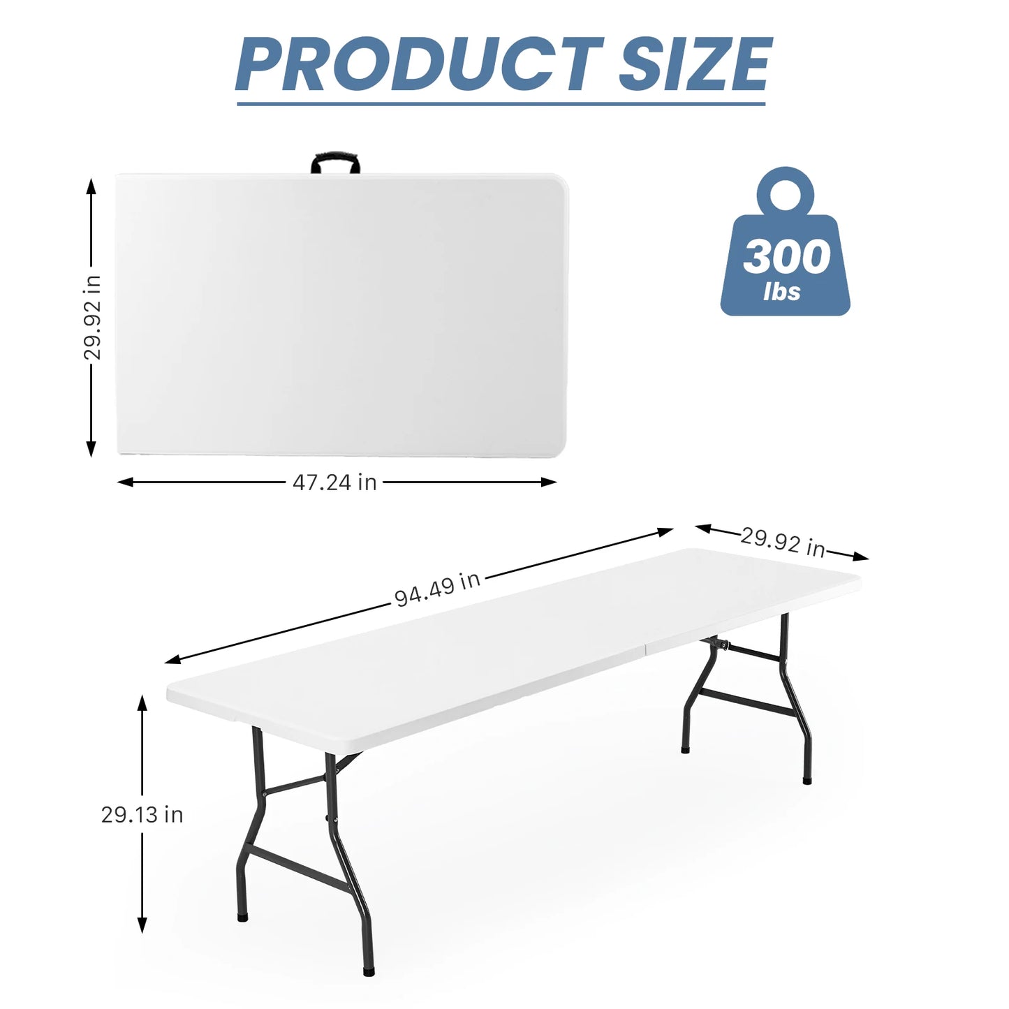 JHK Portable Folding Table Outdoor Carry Handle Safety Lock
