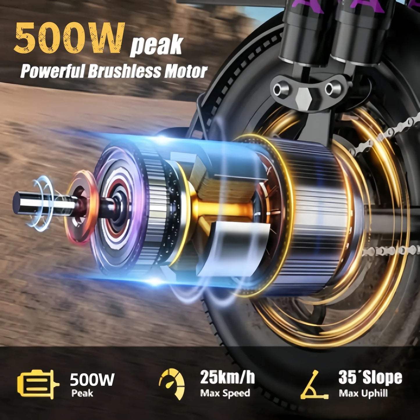 Foldable Electric Bicycle With 500W Motor And 8 Shock Absorbers