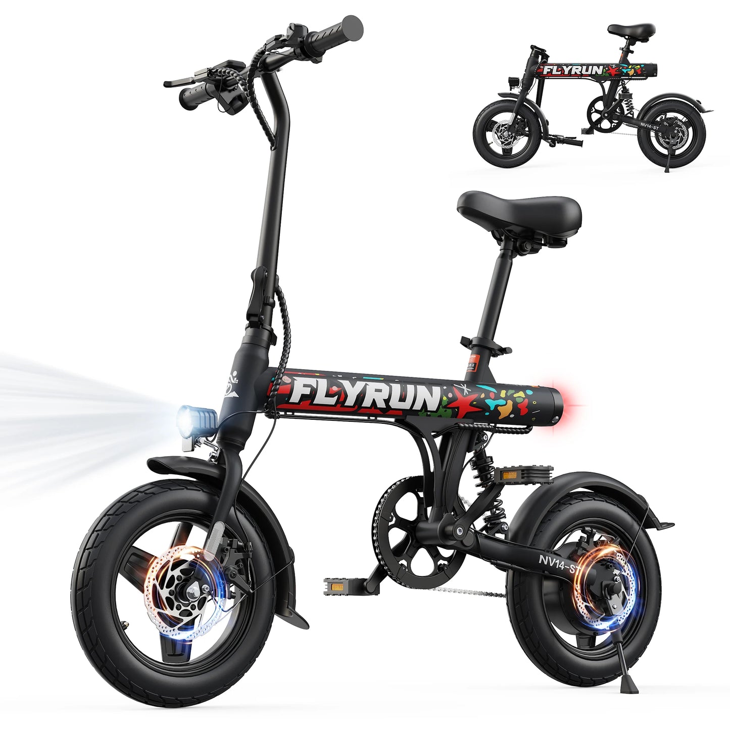 NV14-ST Electric Bike 36V 500W Peak Motor 14-Inch City Commuter