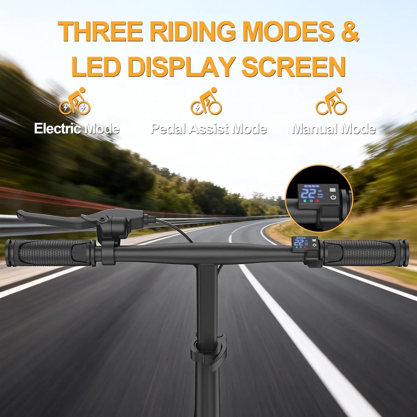 Ladped Foldable Electric Bike Dual Seat 500W 48V 30 MPH