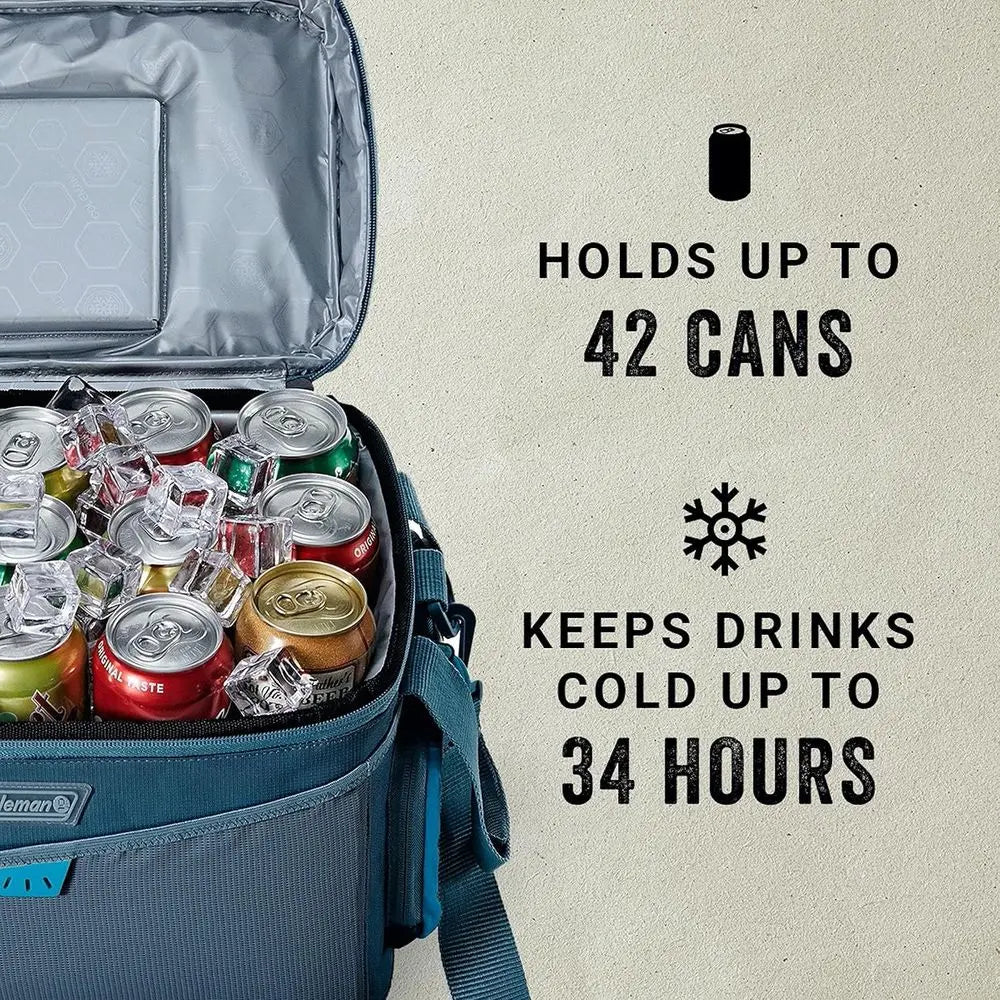 Wheeled Soft Cooler With Expandable Pockets Keeps Ice Cold 34 Hours