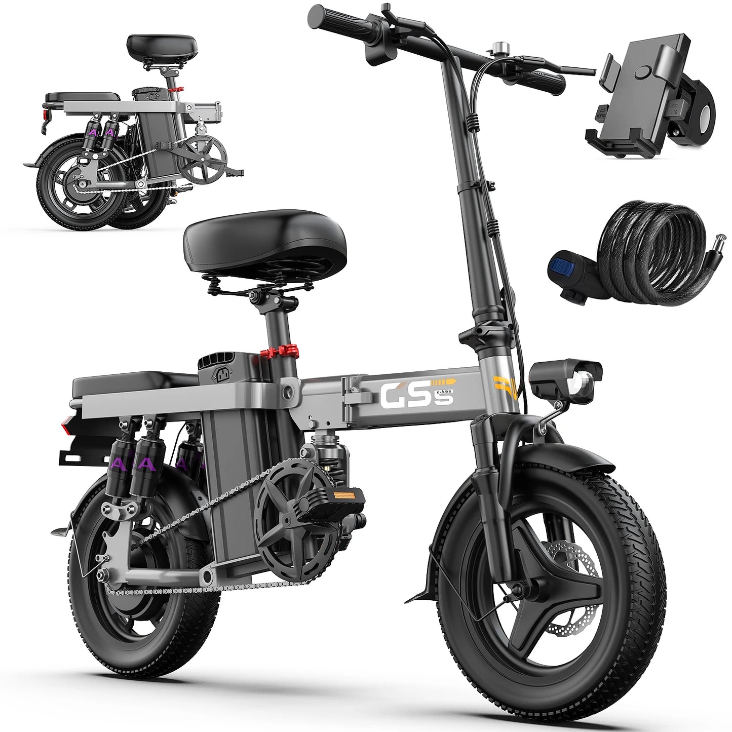 UPlee GS5 Folding Electric Bike 48V 740W 15Ah Battery
